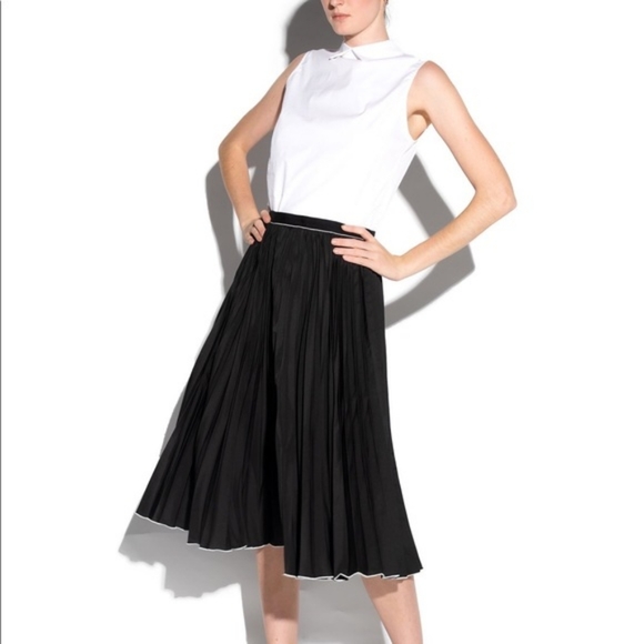 Misha Nonoo Black Pleated 'Saturday' Pleated Skirt Midi Meghan Markle Size S NWT - Picture 8 of 12